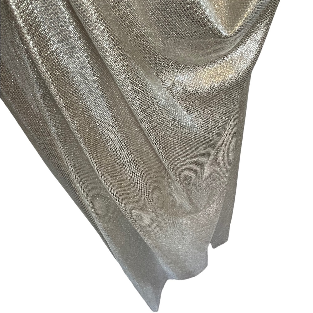 Eliza J Women's Silver Slitted Ruched Full-length Evening Sheath Dress l… - Picture 9 of 11